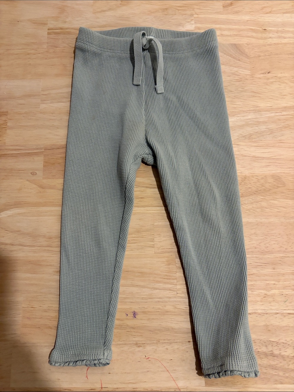 Zara Toddler Girls Ribbed Knit Leggings - Sage Green 12-18 Months